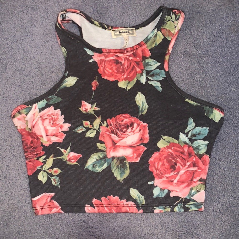 Floral cropped tank top